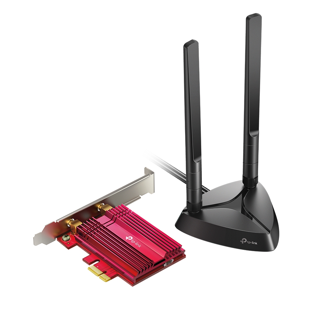 PLACA RETEA TP-LINK AX3000, intern wireless 2.4 GHz | 5 GHz, PCI-E, port, 3000 Mbps, antena externa x 2, "Archer TX3000E"