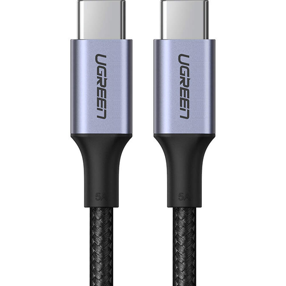 CABLU alimentare si date Ugreen, "US316", Fast Charging Data Cable pt. smartphone, USB Type-C la USB Type-C 100W/5A, braided, 3m, negru "90120" (timbru verde 0.08 lei) - 6957303891207