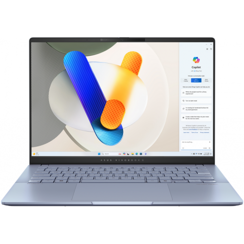 ASUS Vivobook S14 OLED Intel Core Ultra 5 226V 14inch WUXGA OLED 16GB 1TB M.2 NVMe PCIe 4.0 SSD Intel Arc W11P 2Y Mist Blue "S5406SA-QD106X" ((timbru verde 3.5 lei)