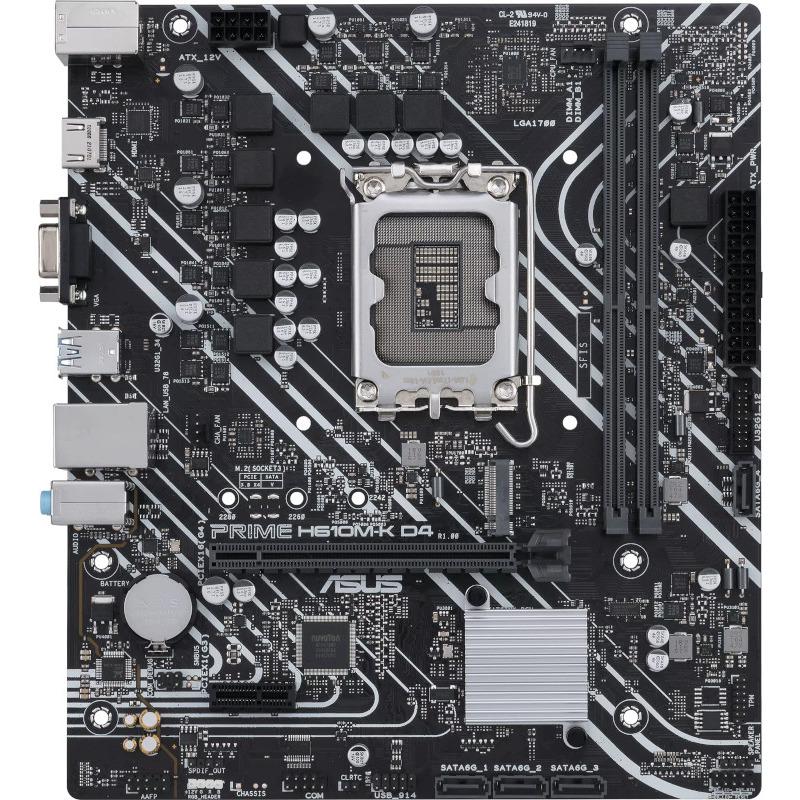 PLACA de BAZA Asus "PRIME H610M-K D4", skt LGA 1700, mATX, Intel H610, 2 x DDR4, max. 64 GB, 4 x SATA, 1 x M.2, 7.1, "PRIME H610M-K D4"