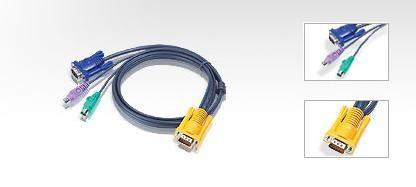 CABLU KVM ATEN, convertor Serial la Video + PS/2, conector 1: SPHD-15 (T); conector 2: VGA (T), PS/2 x 2, "2L-5202P" (timbru verde 0.8 lei)
