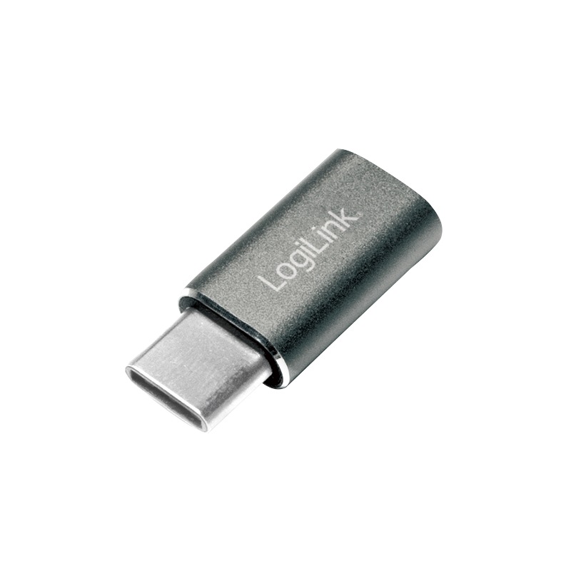ADAPTOR LOGILINK, pt. smartphone, USB 3.0, USB Type-C (T) la Micro-USB (M), argintiu, "AU0041" (timbru verde 0.08 lei)