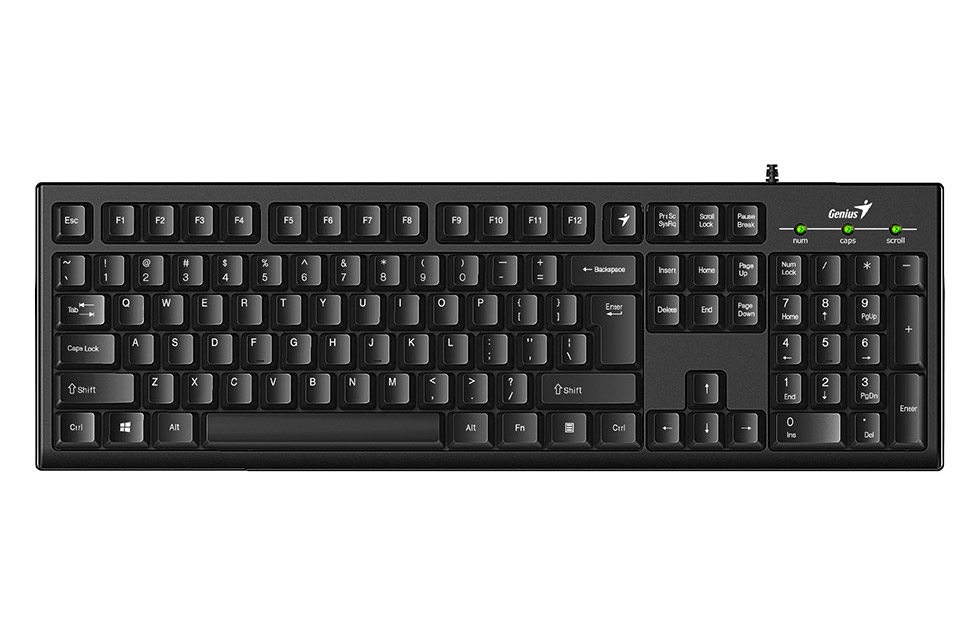 TASTATURA GENIUS USB, 104 taste, black, "Smart KB-100 RO", aranjament romana (diacritice), "31300005418" (timbru verde 0.8 lei)