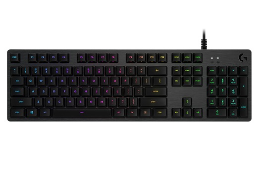 LOGITECH G512 Carbon RGB Mechanical Gaming Keyboard, GX Blue - CARBON - US INTL - USB - INTNL - G512 CLICKY (timbru verde 0.8 lei)