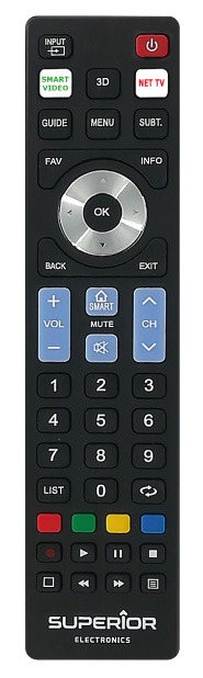 TELECOMANDA UNIVERSALA Superior, compatibila televizoare Samsung, LG, Philips, Sony, Panasonic, bateriile (2 x AAA) nu sunt incluse, negru "SUPTRB019" 44503089 (timbru verde 0.08 lei)