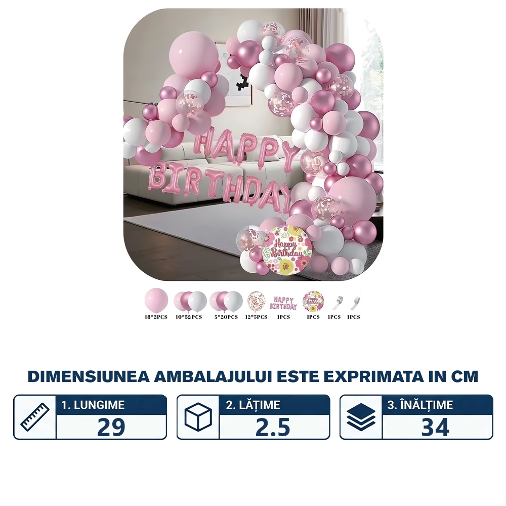 Set baloane pentru arcada, 83 buc - imagine 2