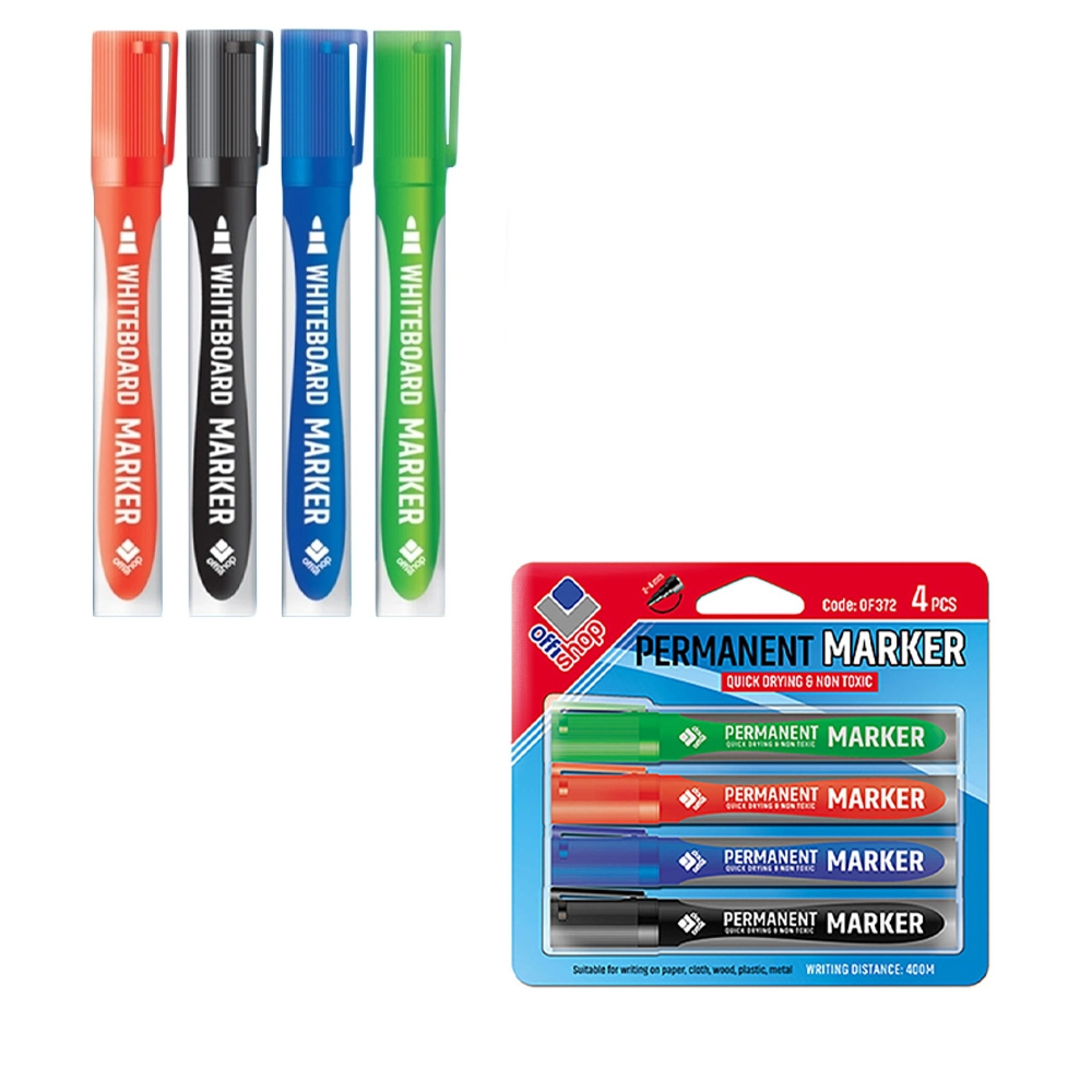 Marker permanent, 4 culori/blister, 2-4 mm - OFFISHOP - imagine 4