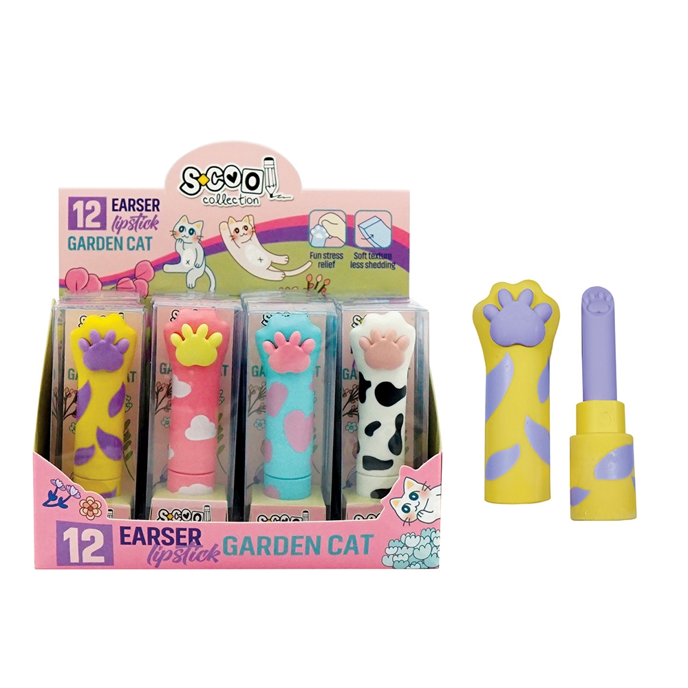 Radiera color, model Ruj, 1 buc/cutie PVC - S-COOL