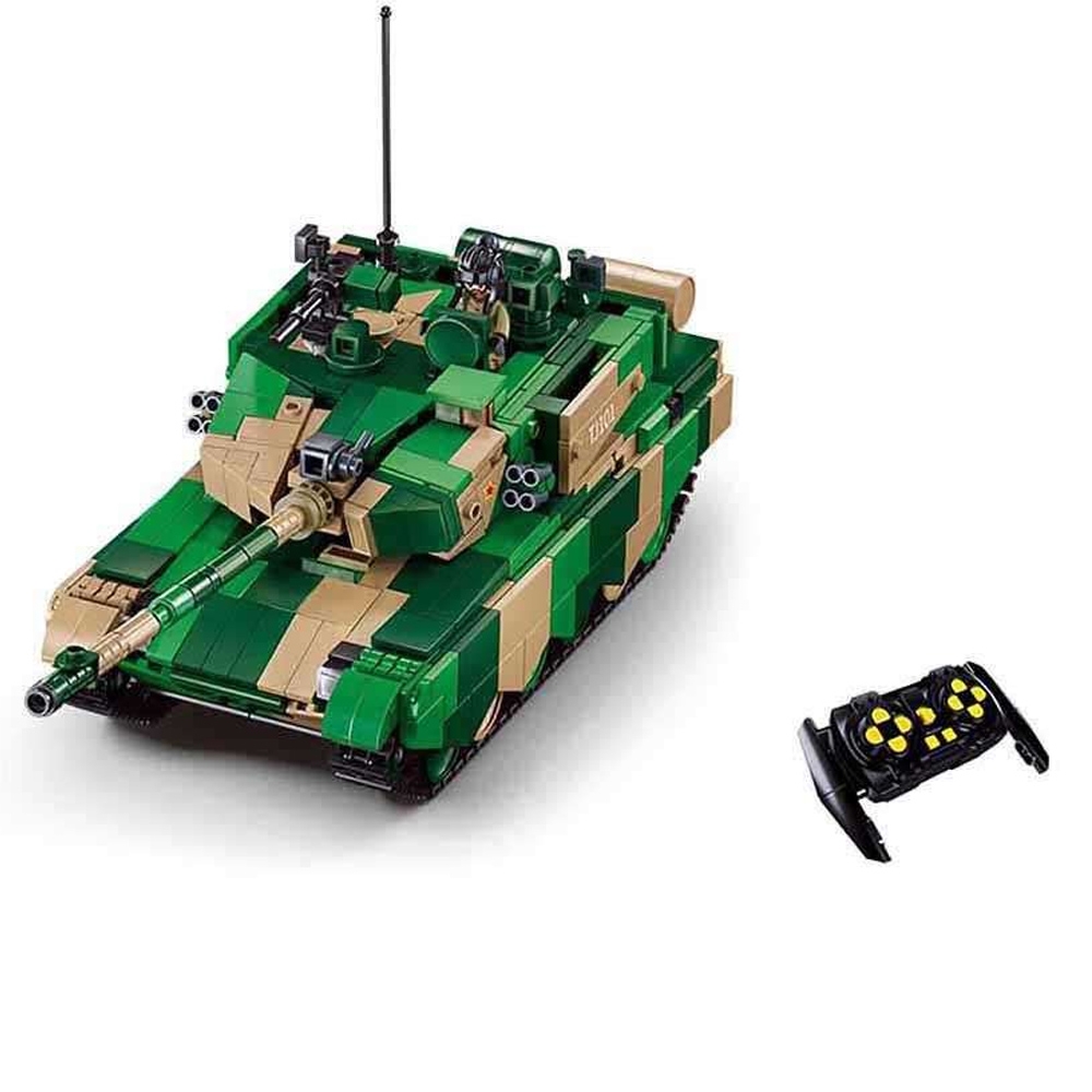 Set de constructie Power Bricks, 950 piese, Tanc cu radiocomanda, ZTZ-99AS - Sluban - imagine 3