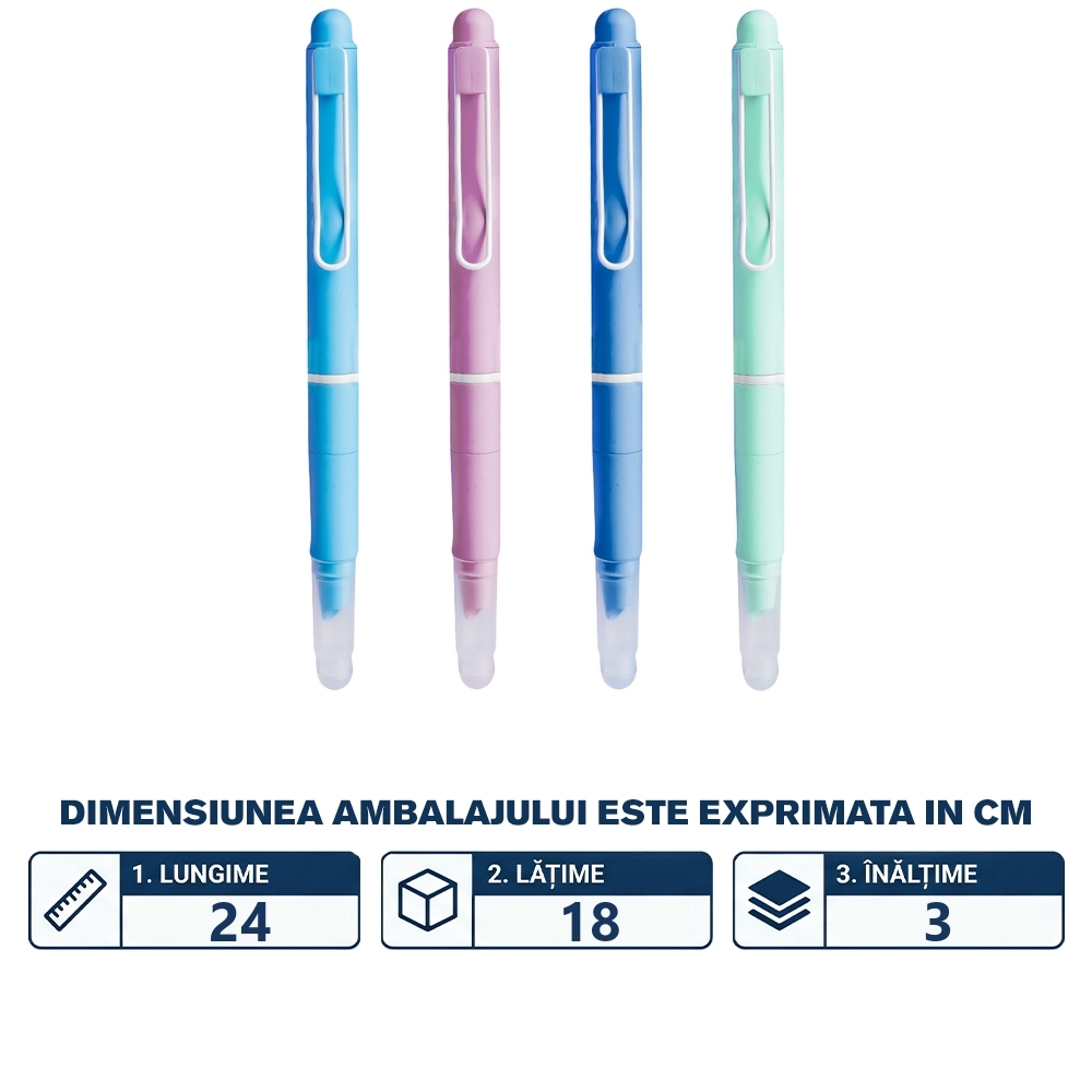 Stilou din plastic, cu mecanism, cerneala termosensibila - NEBO - imagine 2