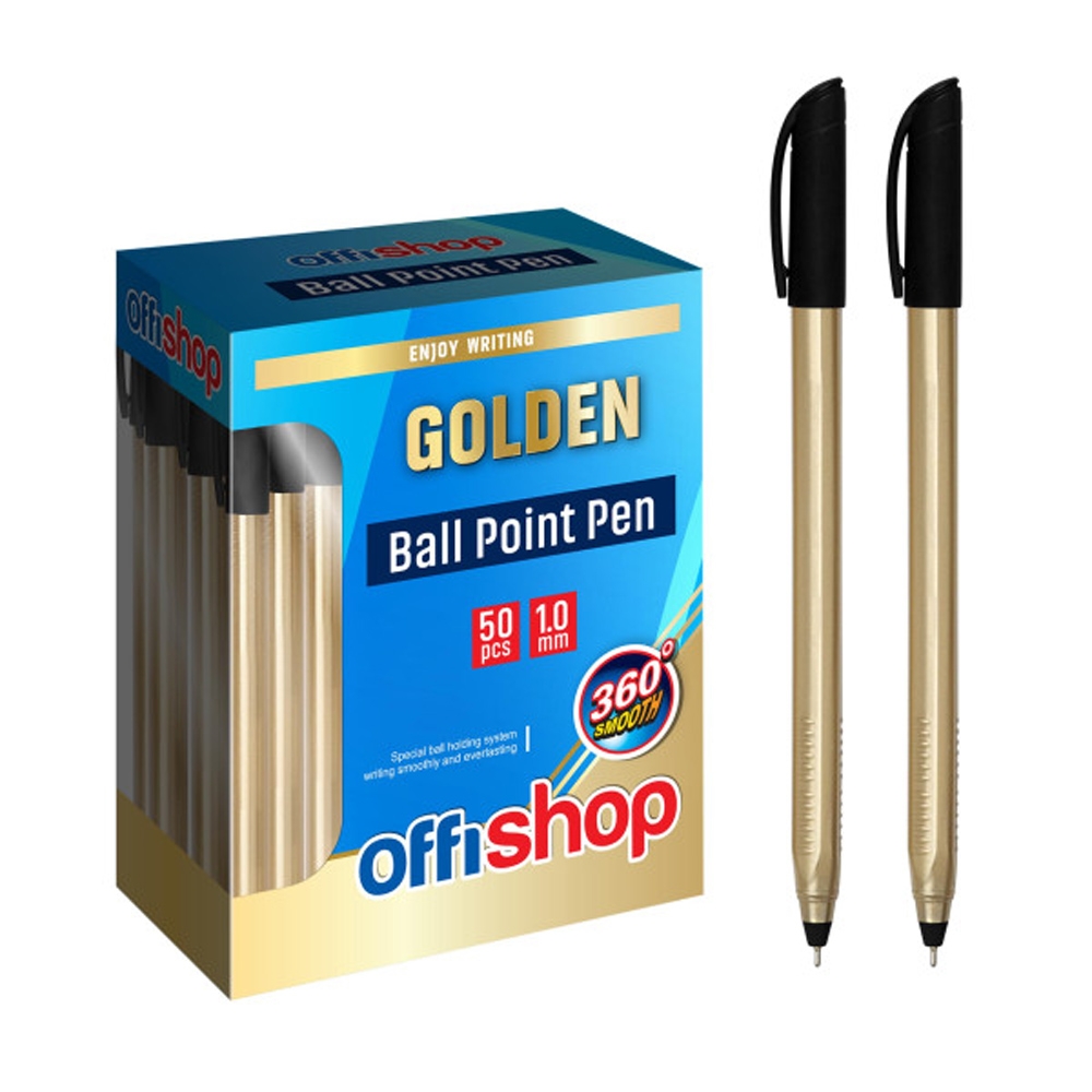 Pix cu capac, Golden, mina neagra, 50 buc/set - OFFISHOP