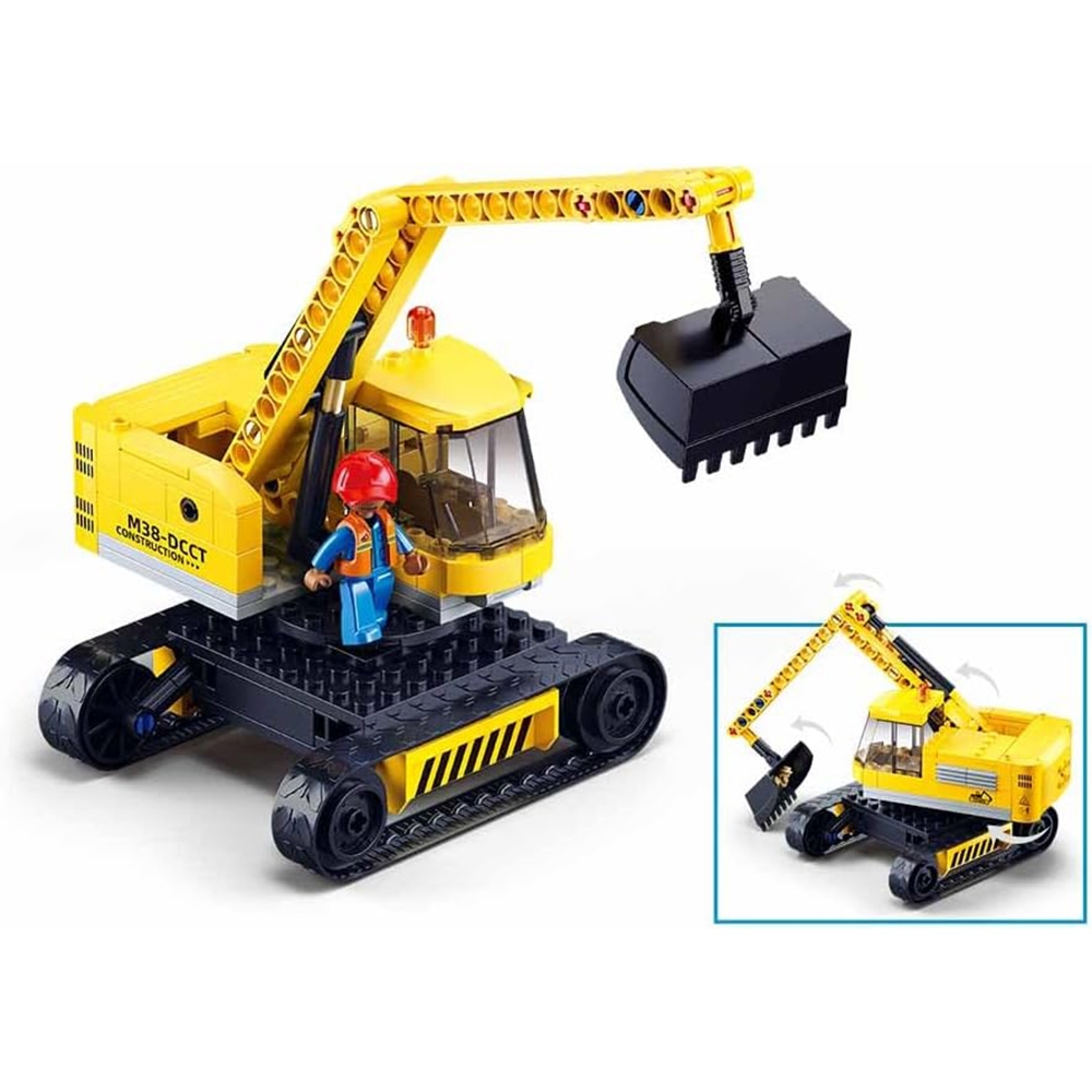 Set de constructie Town, 152 piese, Excavator - Sluban - imagine 4