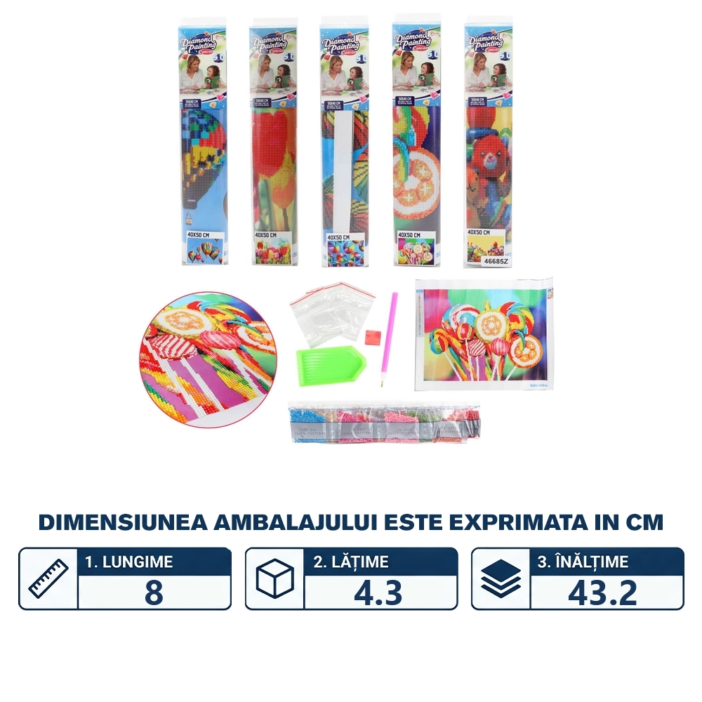 Set creatie cu diamante, 40x50 cm - Toi-Toys - imagine 2
