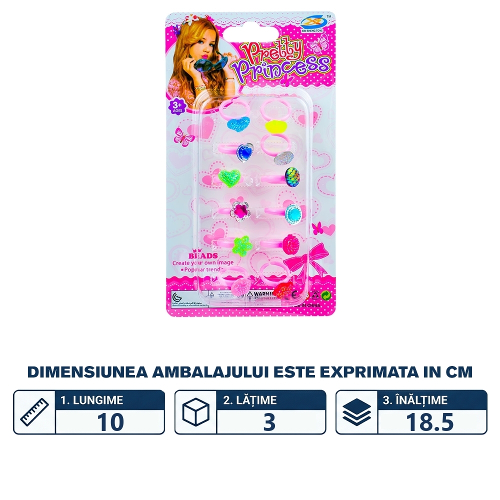 Inele pentru fetite, 12 buc/set - imagine 2