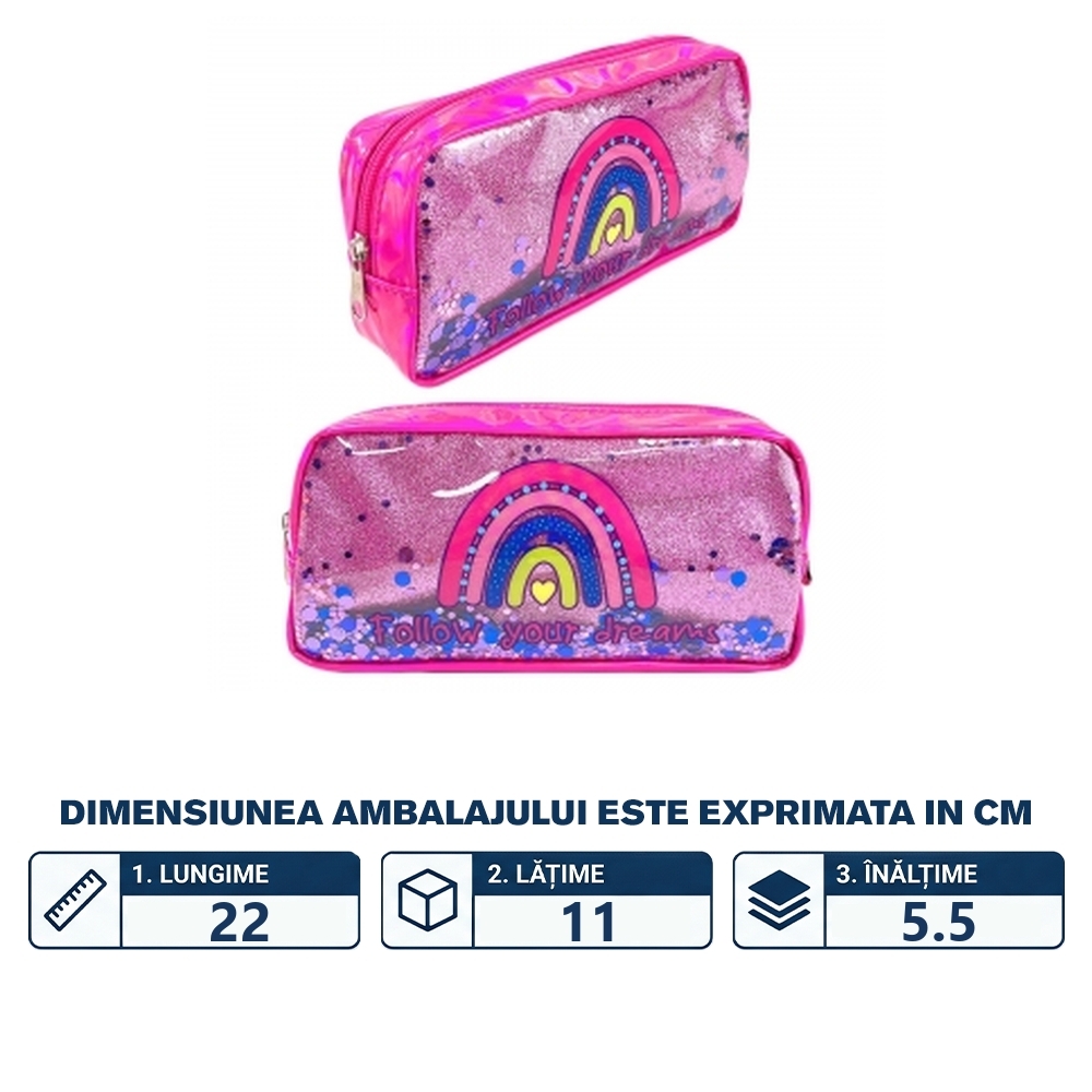 Penar borseta paiete, FOLLOW YOUR DREAMS, 22x11x5.5 cm - S-COOL - imagine 2
