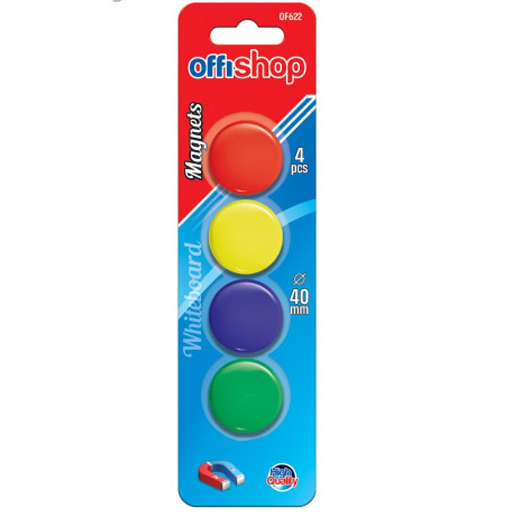 Magneti color, 40 mm, 4 buc/set - OFFISHOP