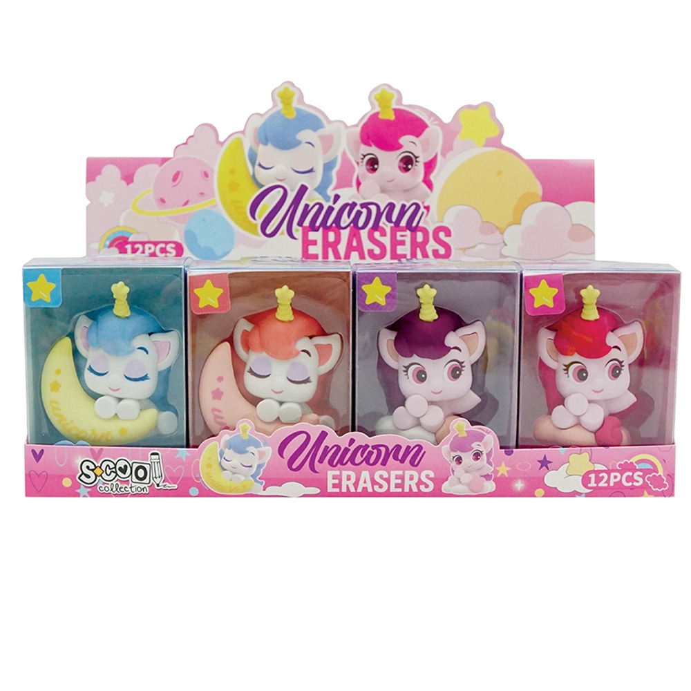 Radiera color, model Unicorn, 1 buc/cutie PVC - S-COOL - imagine 3