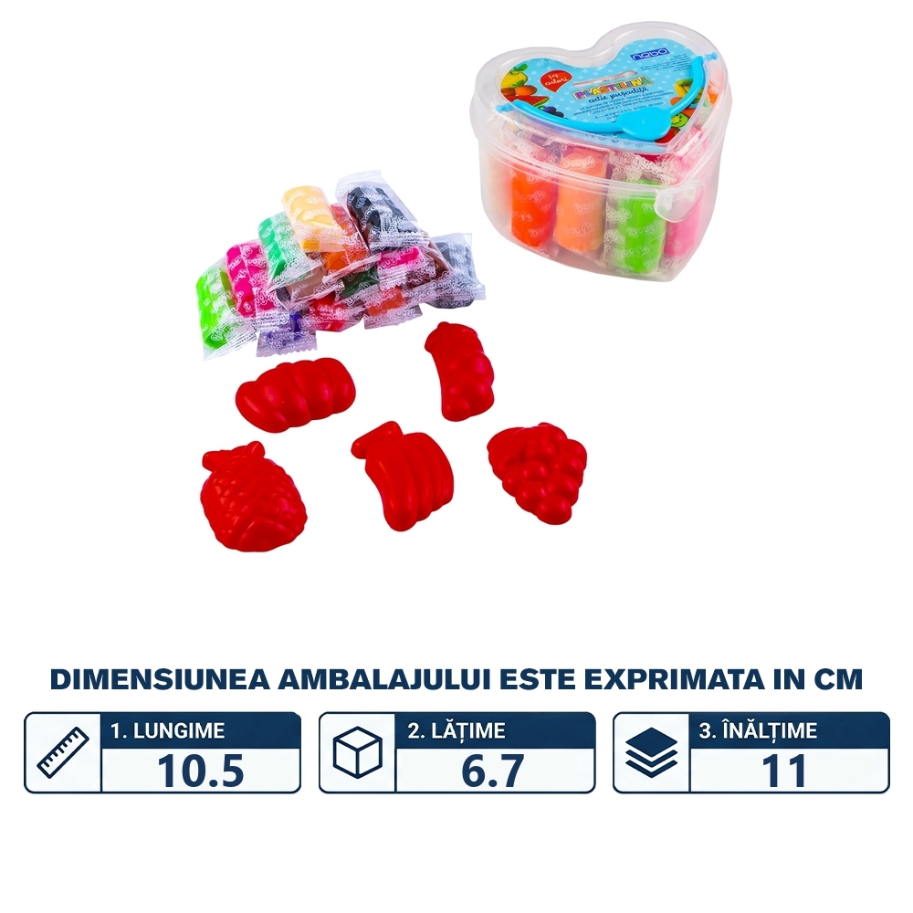 Plastilina Inimioara, 14 buc/set -  NEBO - imagine 2