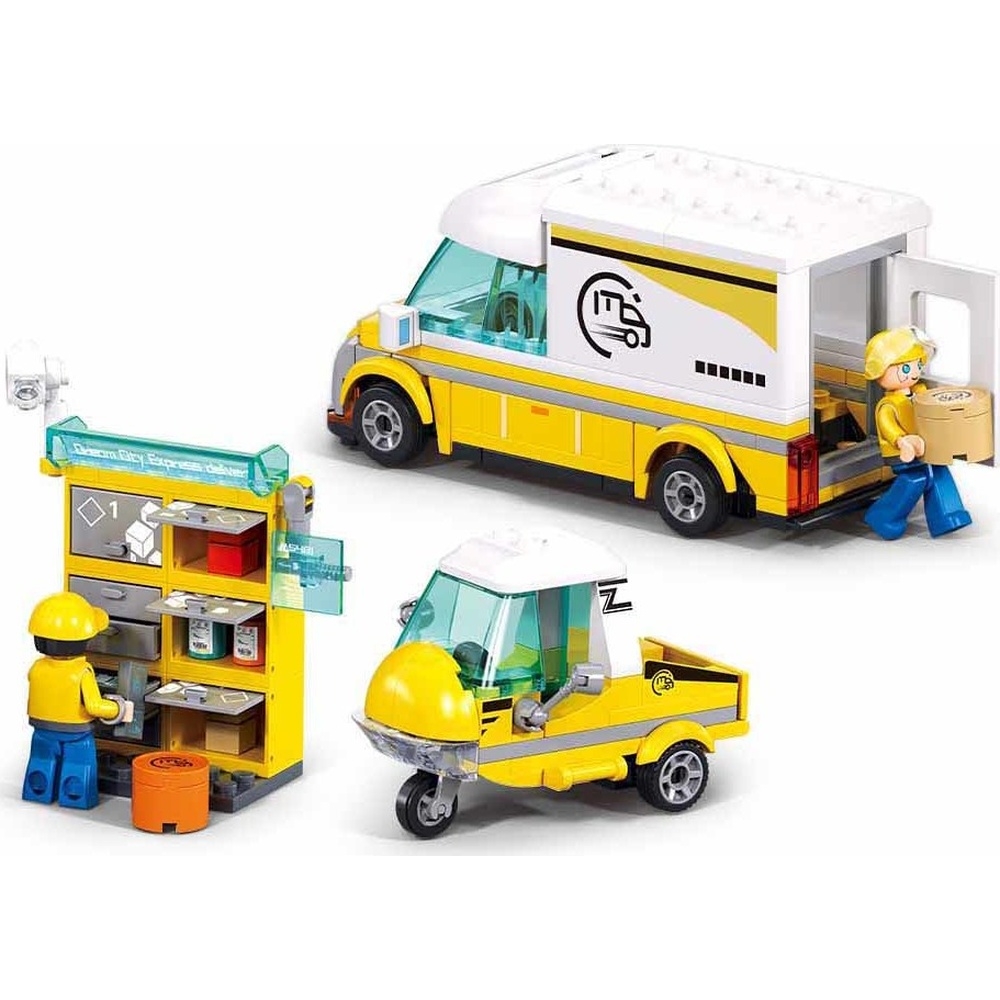 Set de constructie Metropolis, 255 piese, Echipa de livrare - Sluban - imagine 4