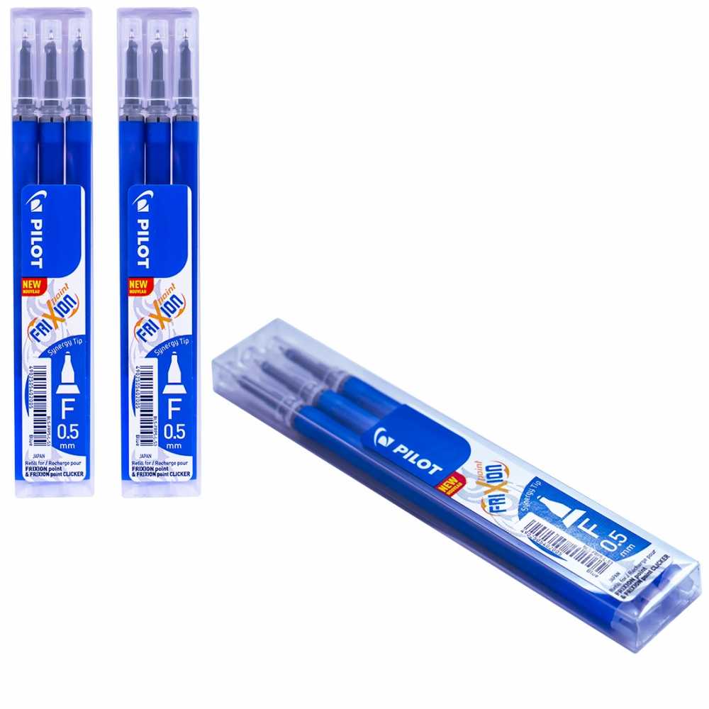 Rezerve Roller Frixion Point, 0.5mm, albastre, 3 buc/set - PILOT