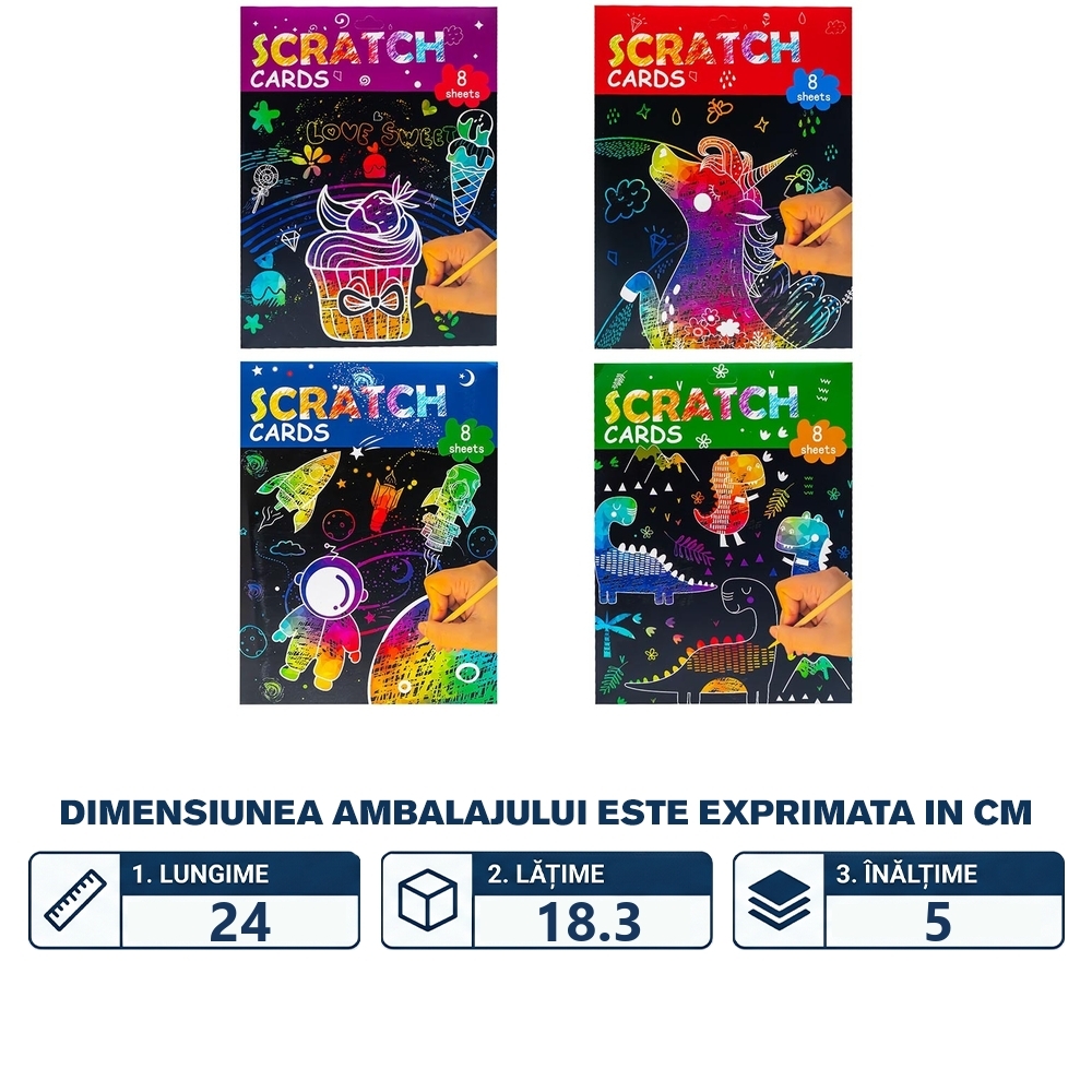 Cartonase hartie magica, 8 buc/set - imagine 2