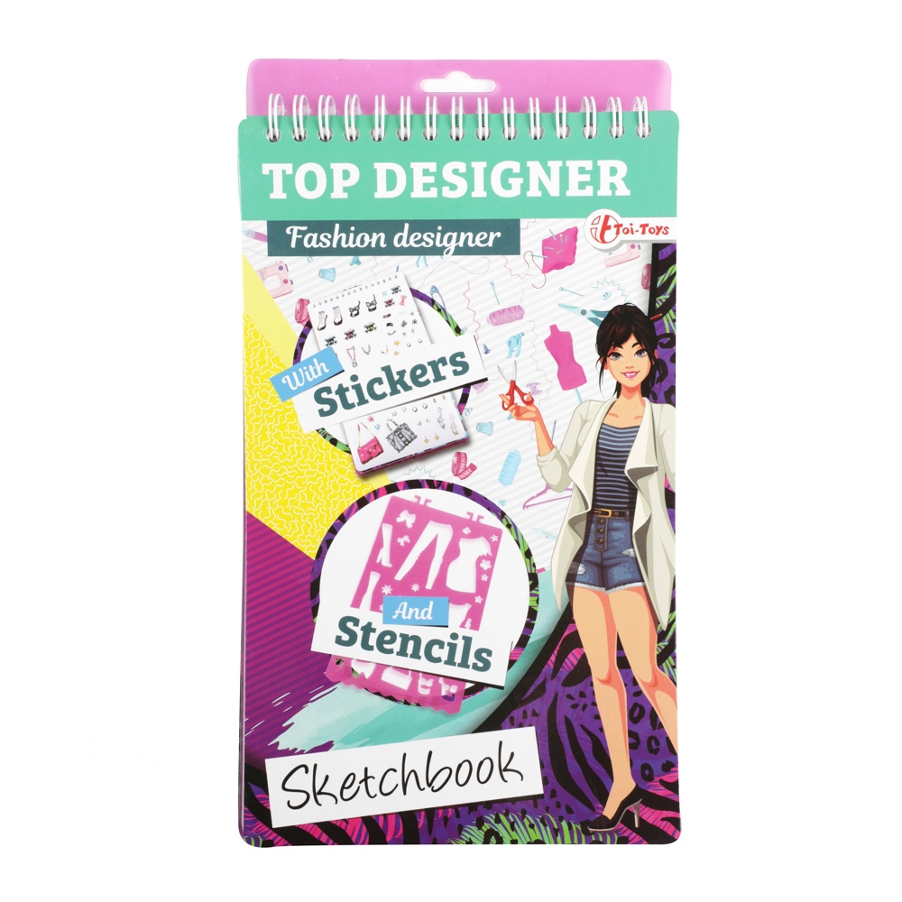 Carnetel de desen cu stickere si sabloane - Toi-Toys - imagine 3