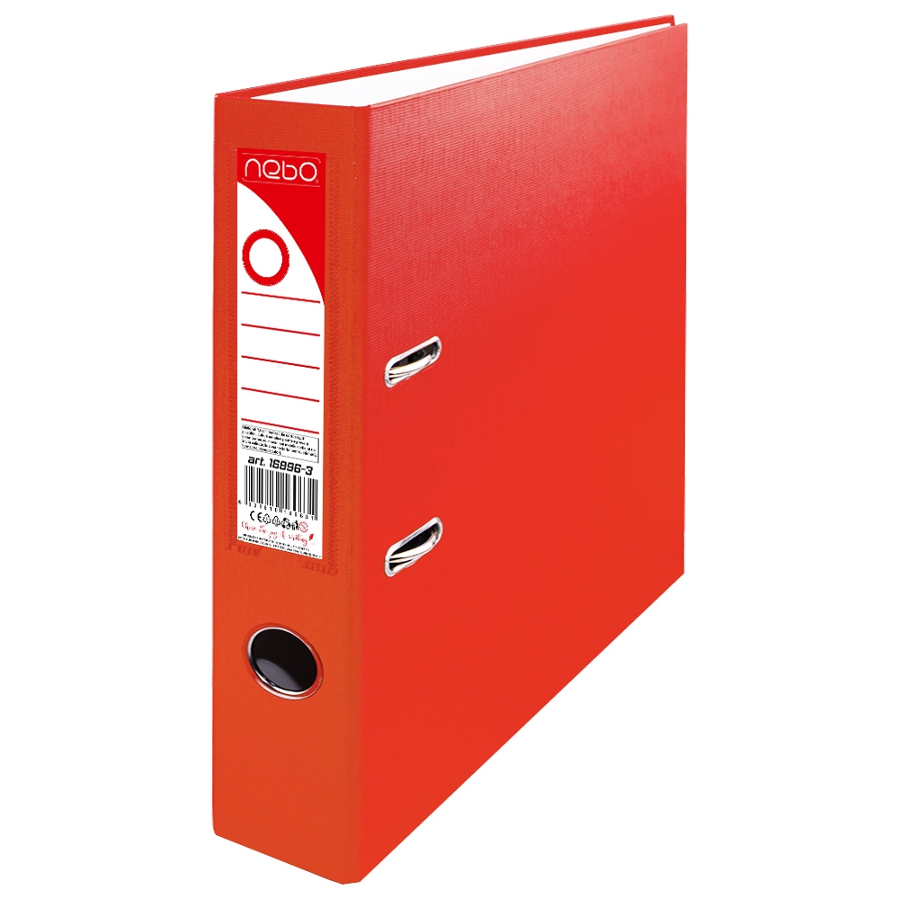 Biblioraft plastifiat, rosu, 7.5 cm - NEBO