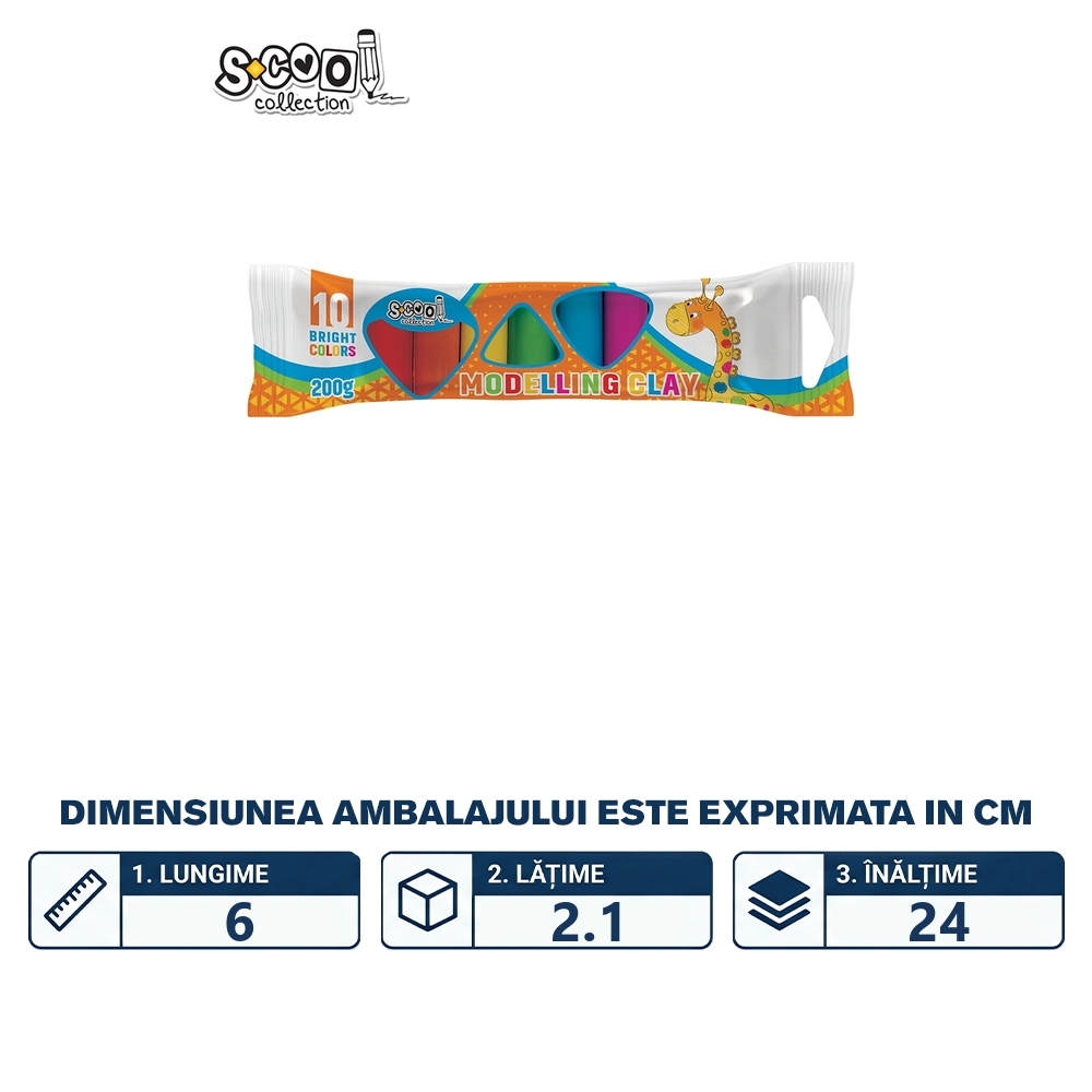 Plastilina, 10 culori/set, 200 g - S-COOL - imagine 2