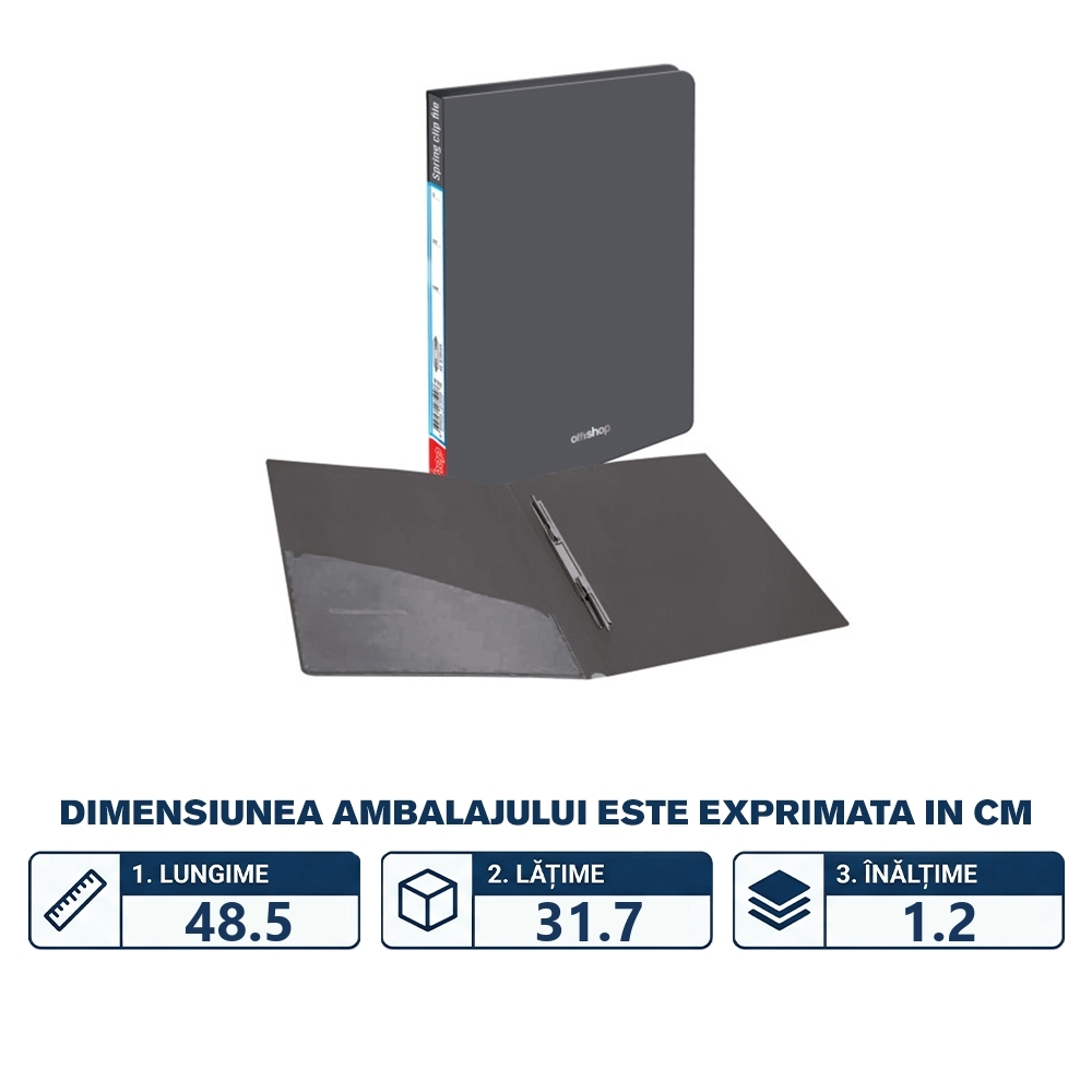 Mapa A4 cu mecanism, gri - OFFISHOP - imagine 2