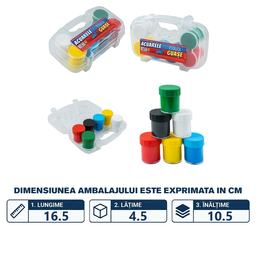 Guase 6 culori, 20 ml - NEBO - imagine 2
