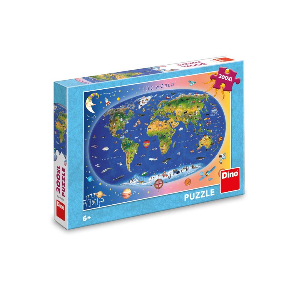Puzzle 300 piese, Harta lumii - DINO TOYS - imagine 4