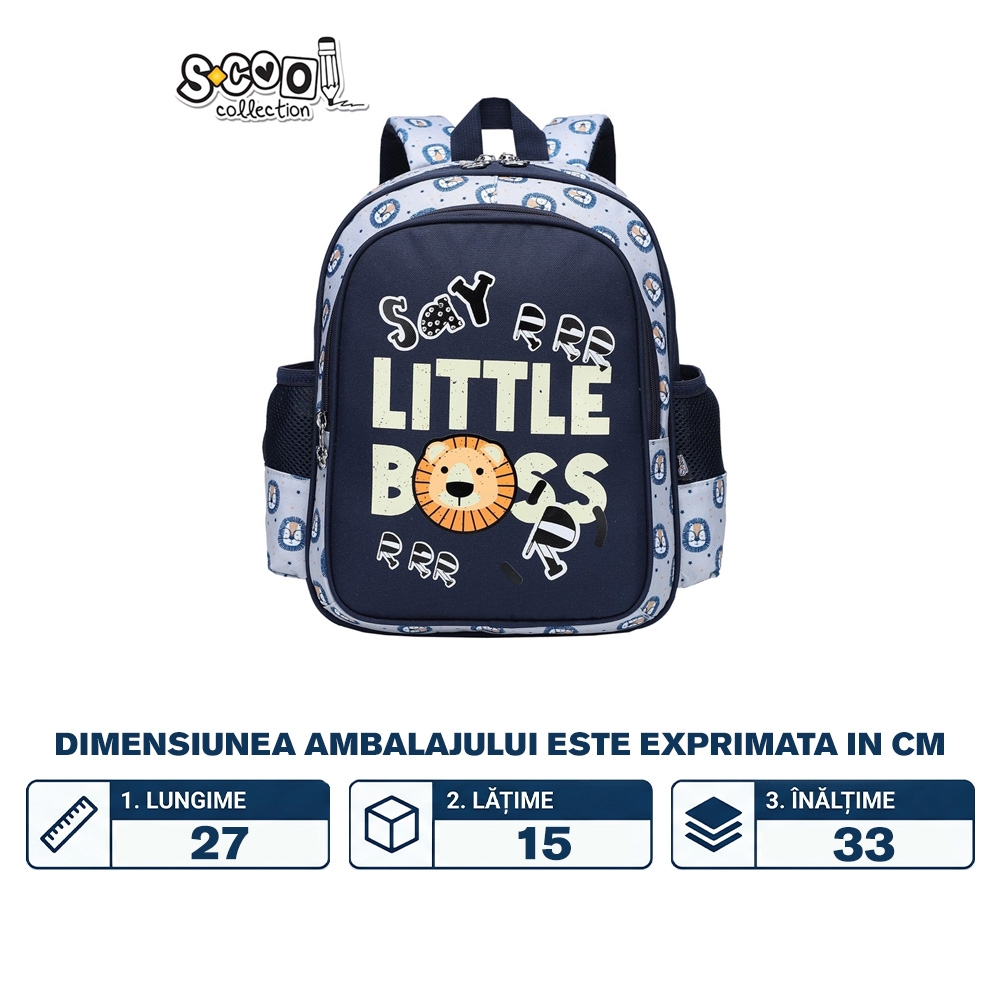 Ghiozdan gradinita, 33x27x15 cm, LITTLE BOSS - S-COOL - imagine 2