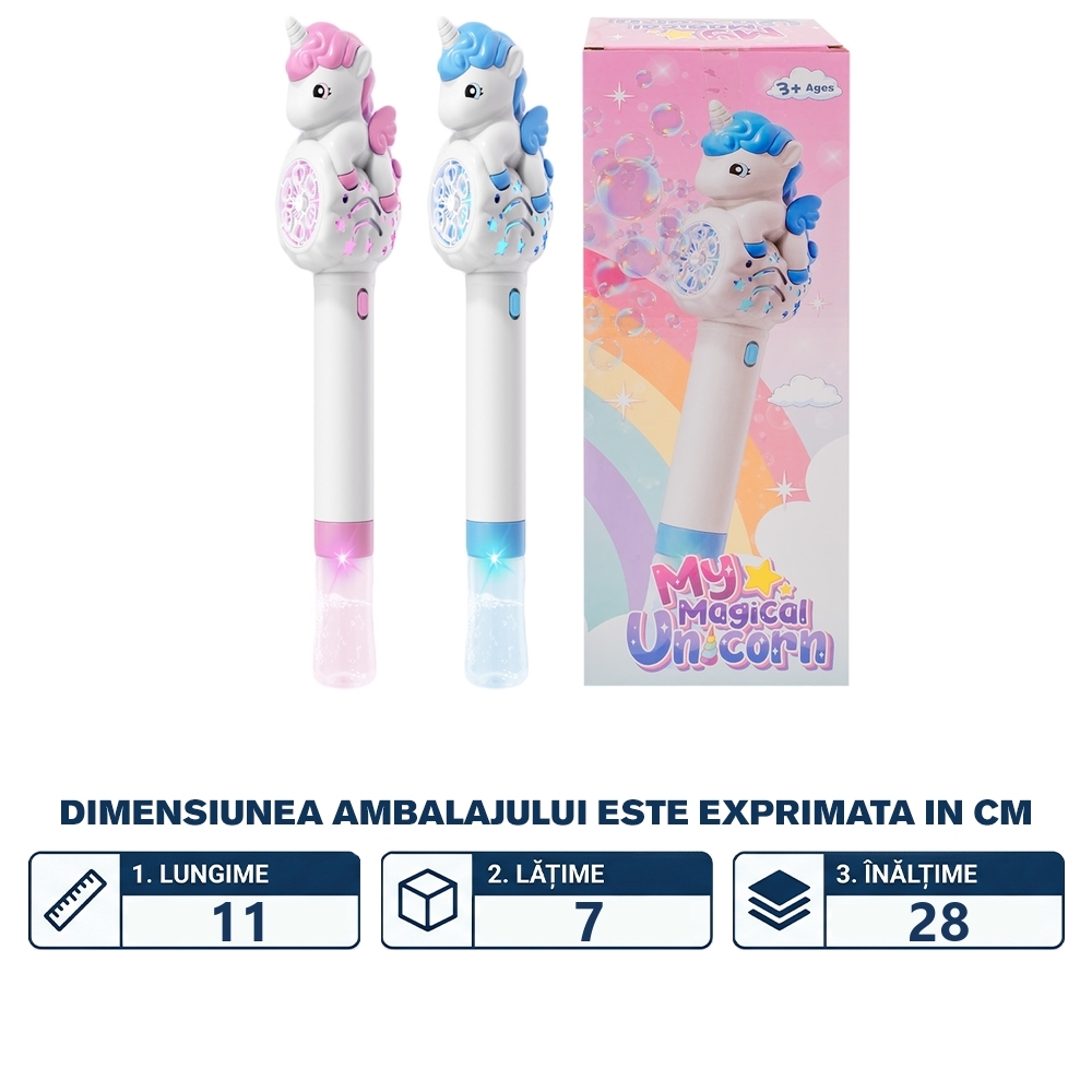 Baloane de sapun, cu baterii, Unicorn - imagine 2