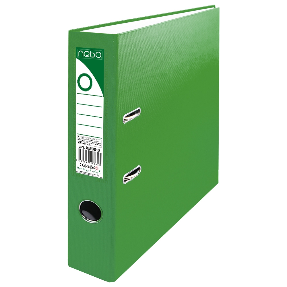 Biblioraft plastifiat, verde, 7.5 cm - NEBO
