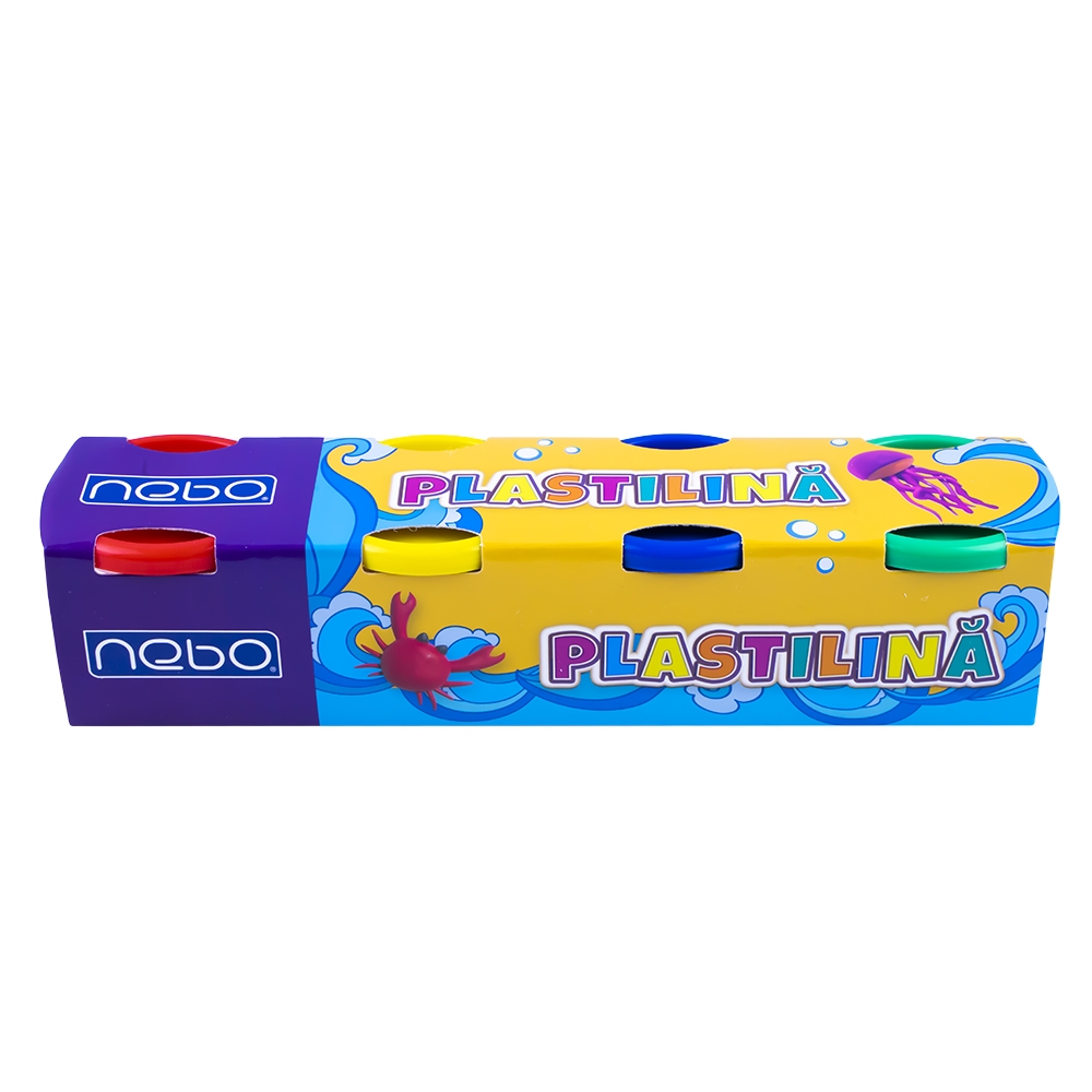 Plastilina modelaj, 4 culori, 100 g - NEBO - imagine 3