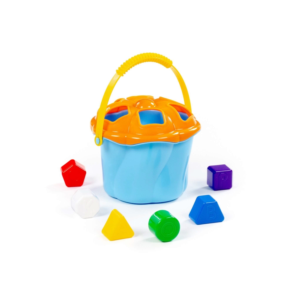 Galetusa albastra cu forme de sortare, 6 buc/set, 17.5x15.7x14 cm, Polesie - imagine 4