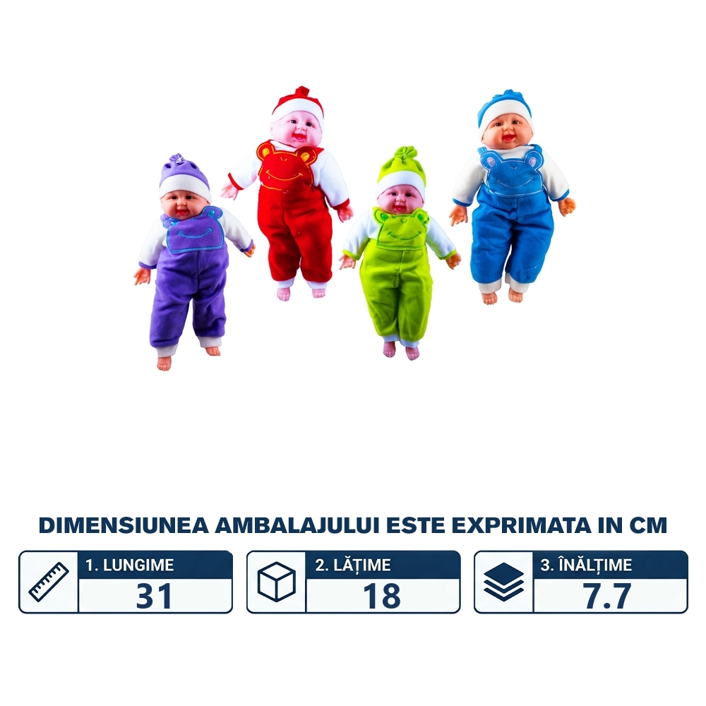 Bebelus Happy, cu sunete, 30 cm - imagine 2