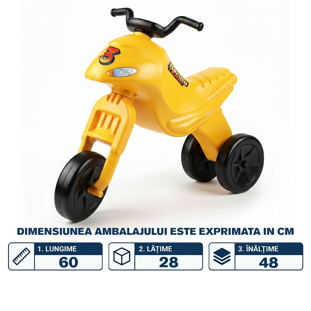 Motocicleta fara pedale, galbena - ROBENTOYS - imagine 2