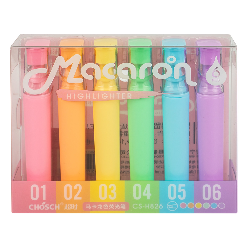 Text markere pastel, 6 culori/set - CHOSCH - imagine 5