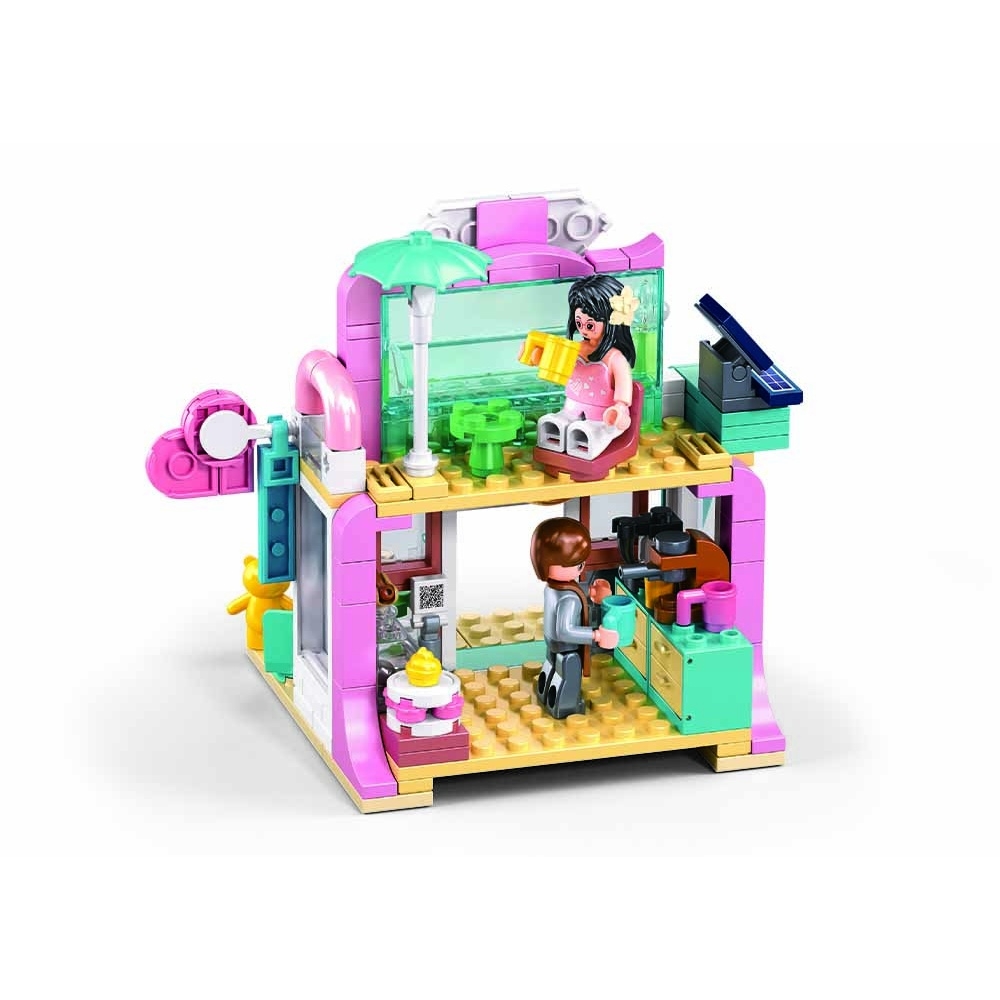 Set de constructie Metropolis, 241 piese, Cafenea+statie inghetata - Sluban - imagine 4
