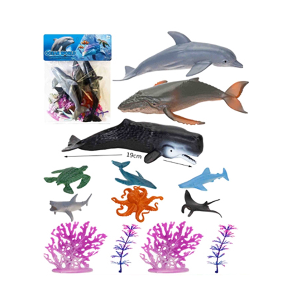 Animale marine + accesorii, 10 piese/set - imagine 3