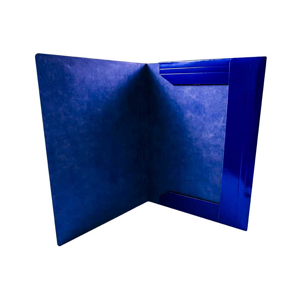 Mapa F4 cu elastic, din carton, 600 g/mp, albastra - OFFISHOP - imagine 3
