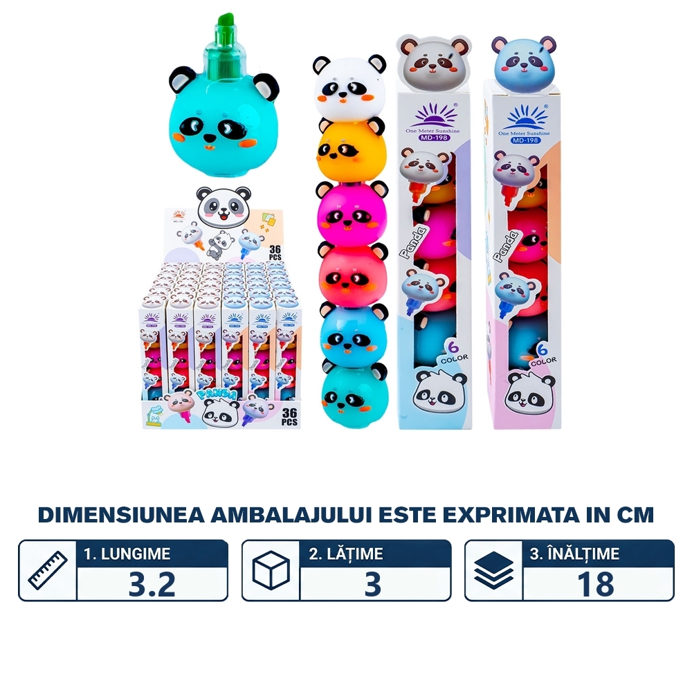 Text marker stivuibil, Ursulet, 5 culori/set - imagine 2