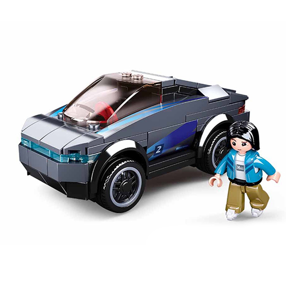Set de constructie Town, 136 piese, Masina electrica - Sluban - imagine 2