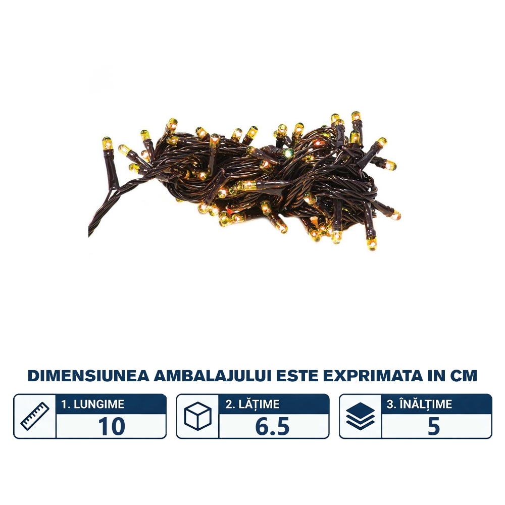 Instalatie pom Craciun, 100 becuri Led, alba - imagine 2