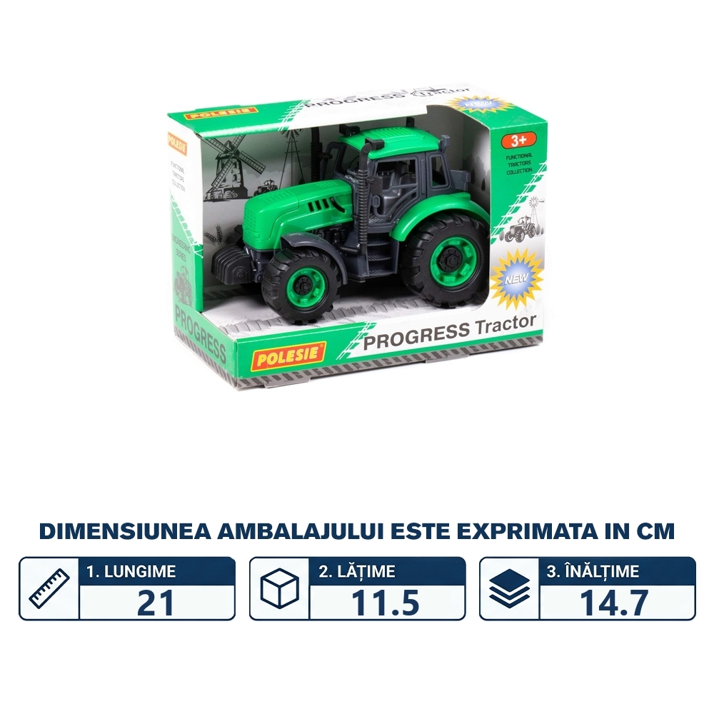 Tractor cu frictiune, 18.8x10x11 cm, Polesie - imagine 2
