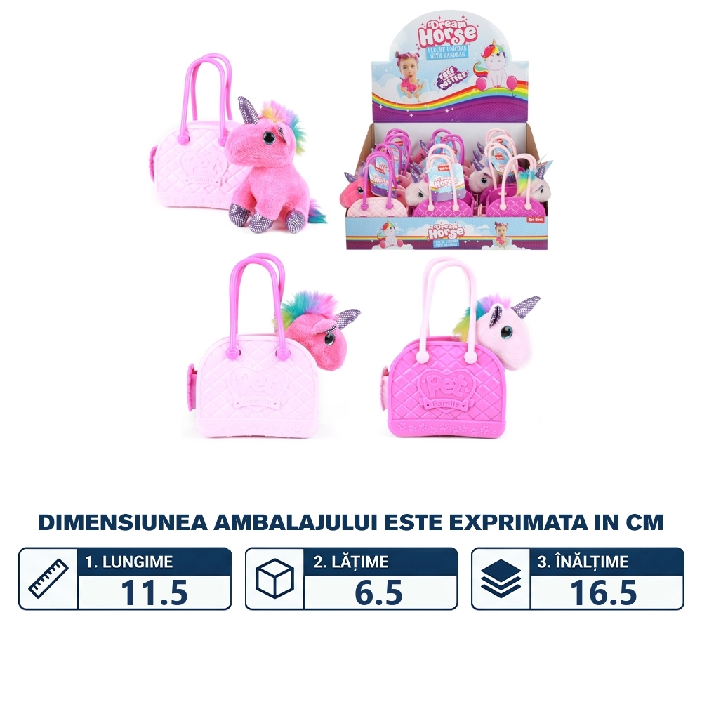 Unicorn din plus, cu gentuta - Toi-Toys - imagine 2