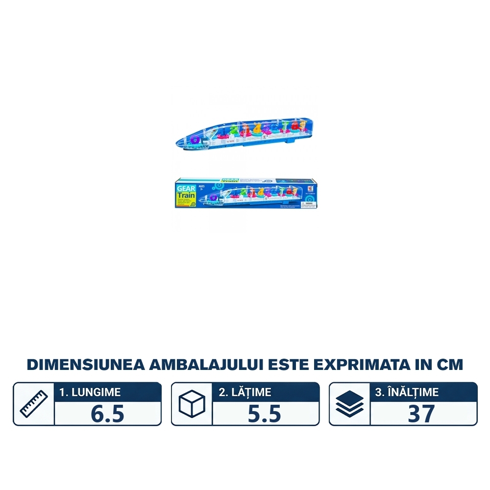 Trenulet, carcasa transparenta, cu lumina si sunet - imagine 2