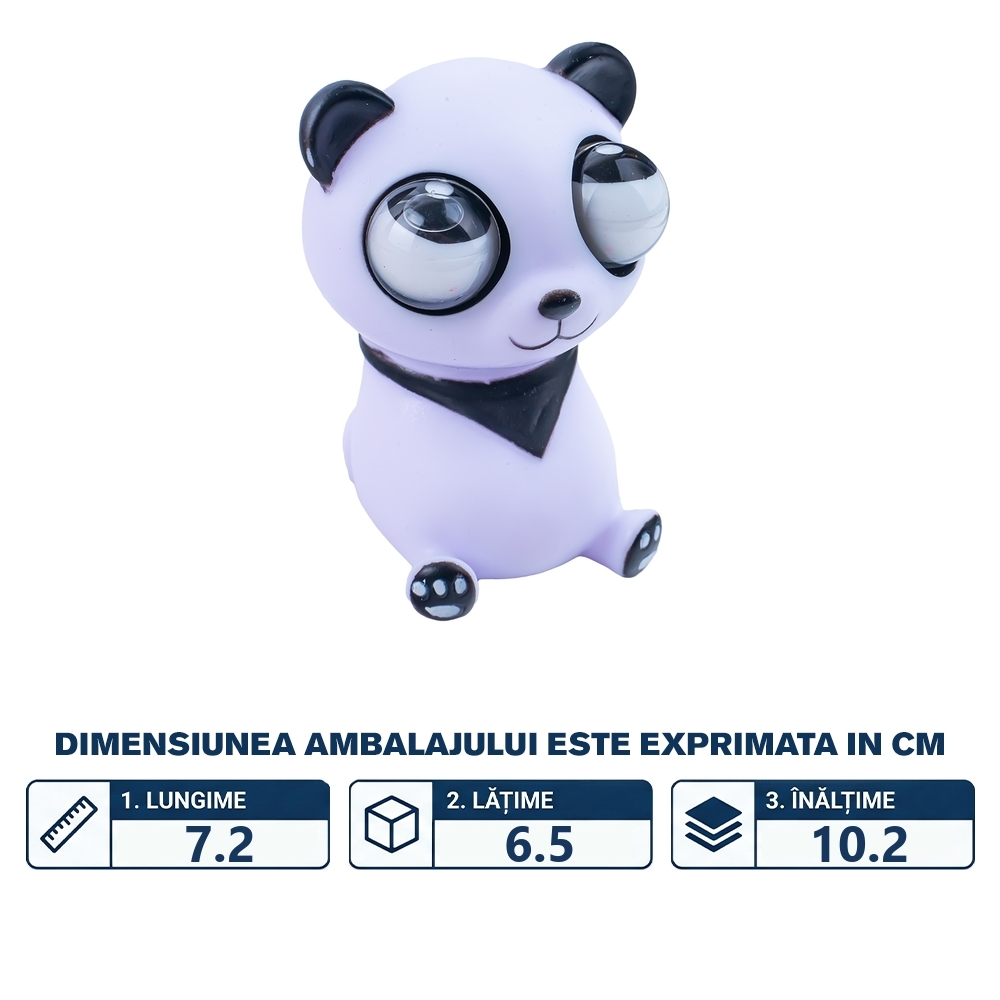Jucarie cauciuc ochi mari, Panda - imagine 2