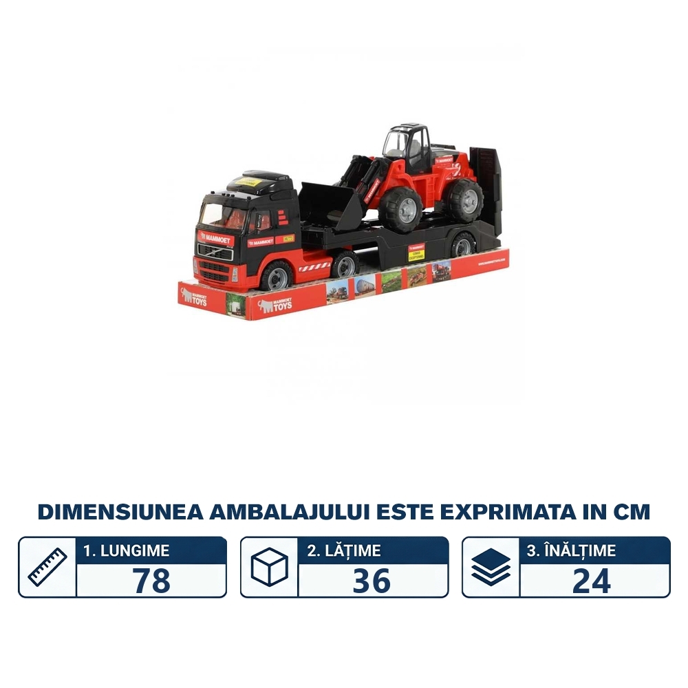 Camion+buldozer - Mammoet, 89x19x25 cm, Polesie - imagine 2